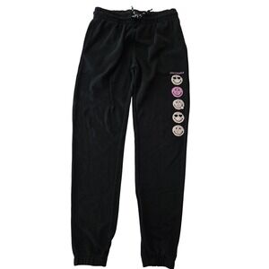 Smiley World Kids Sweatpants Black Size L 14/16‎ Joggers Pants Happy Face